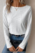 Floral Lace Splicing Eyelet Long Sleeve Top